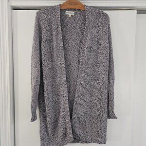 Travel Smith Long Sleeve Layering Purple Black Medium Knit Cardigan